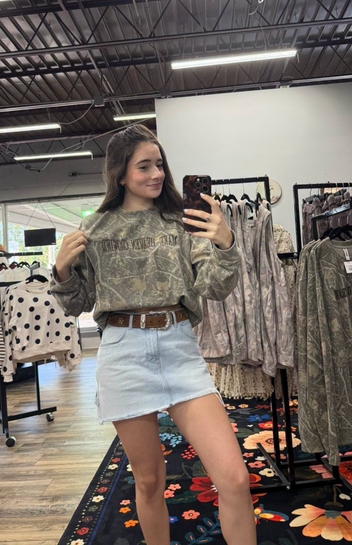 Camo Make Heaven Crowded Crewneck
