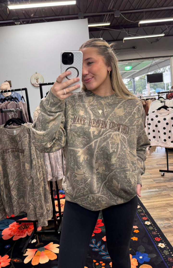 Camo Make Heaven Crowded Crewneck