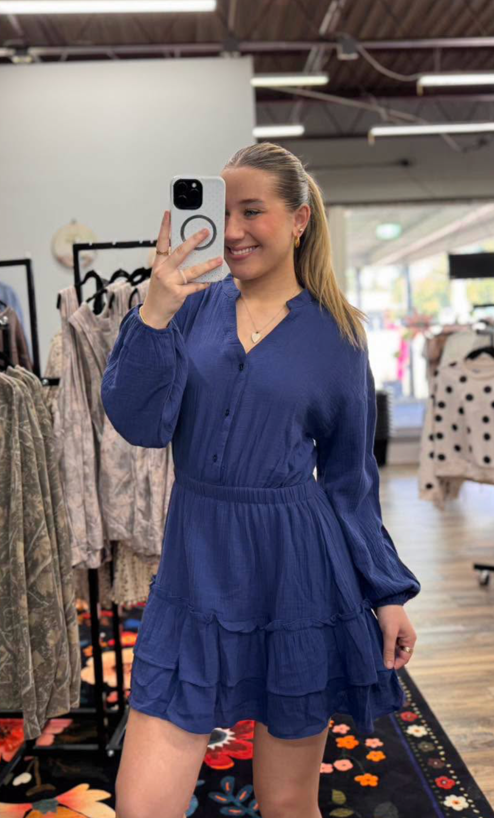 Boho Navy Tiered Dress