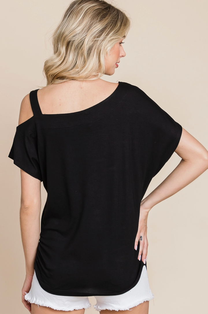 Black Cold Shoulder PS Top