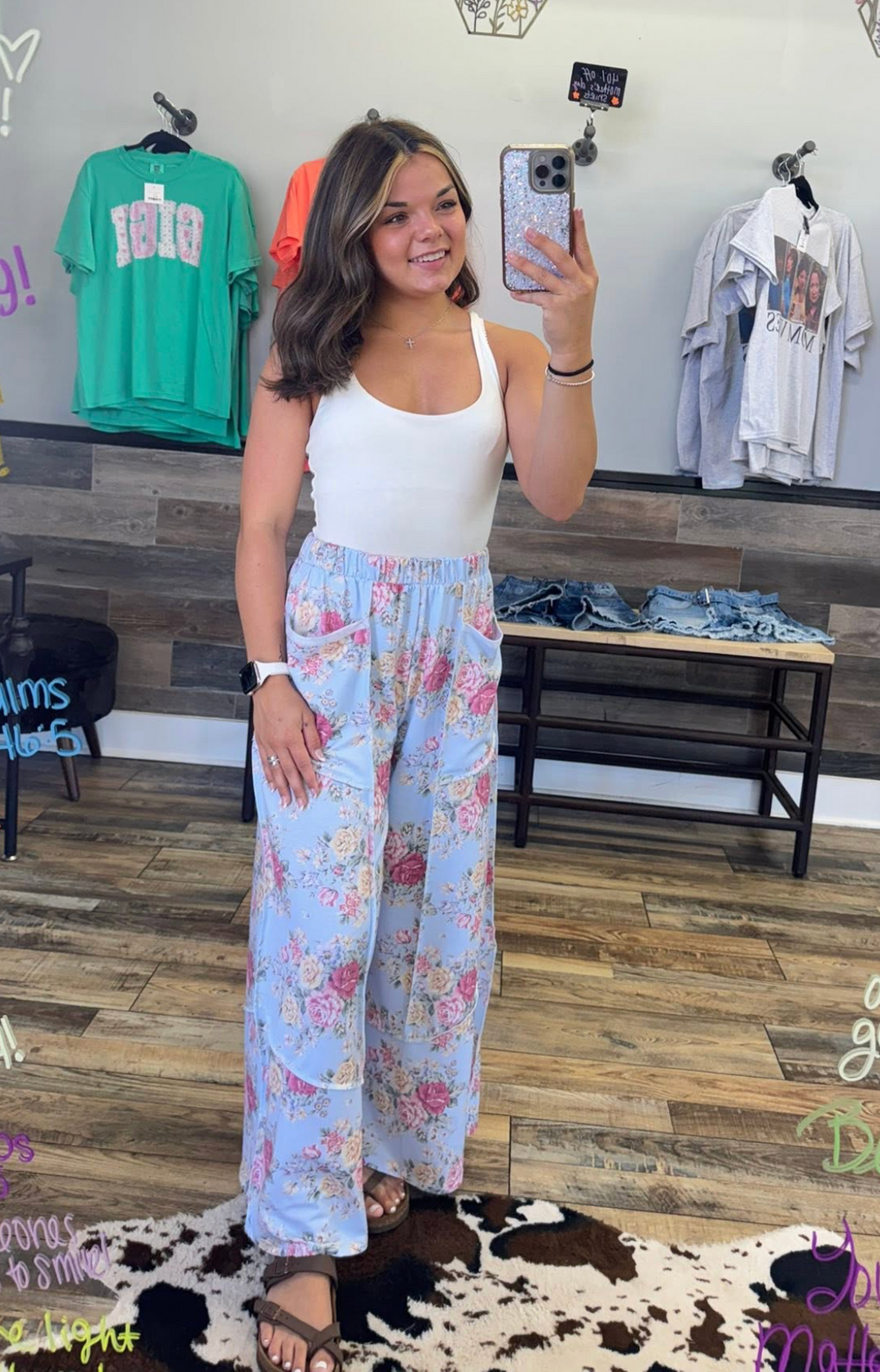 Haptics - Vintage Floral Elastic Pants