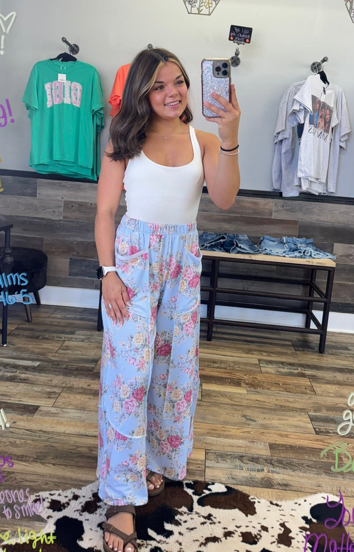 Haptics - Vintage Floral Elastic Pants
