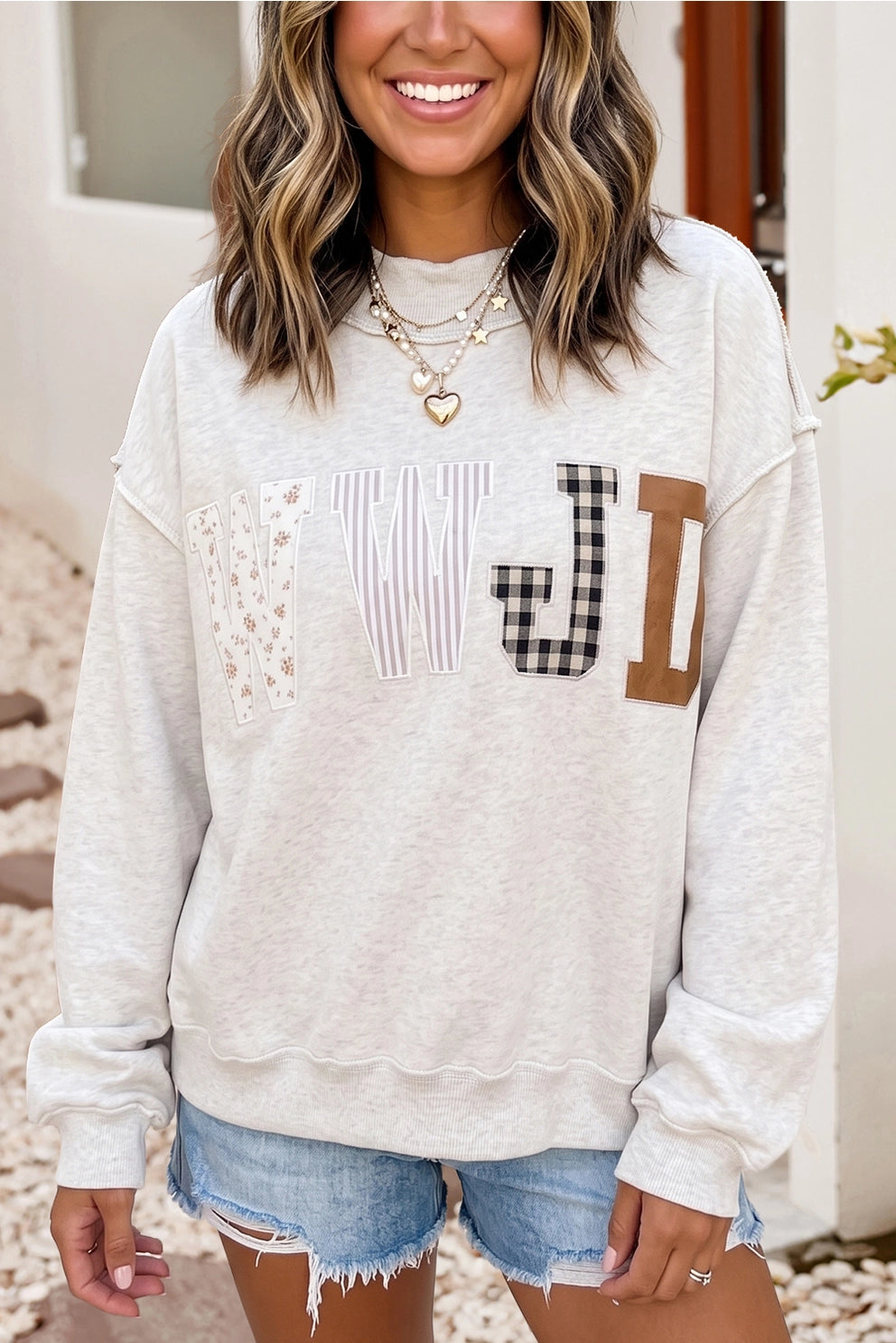 “WWJD” Fall Patchwork Sweater