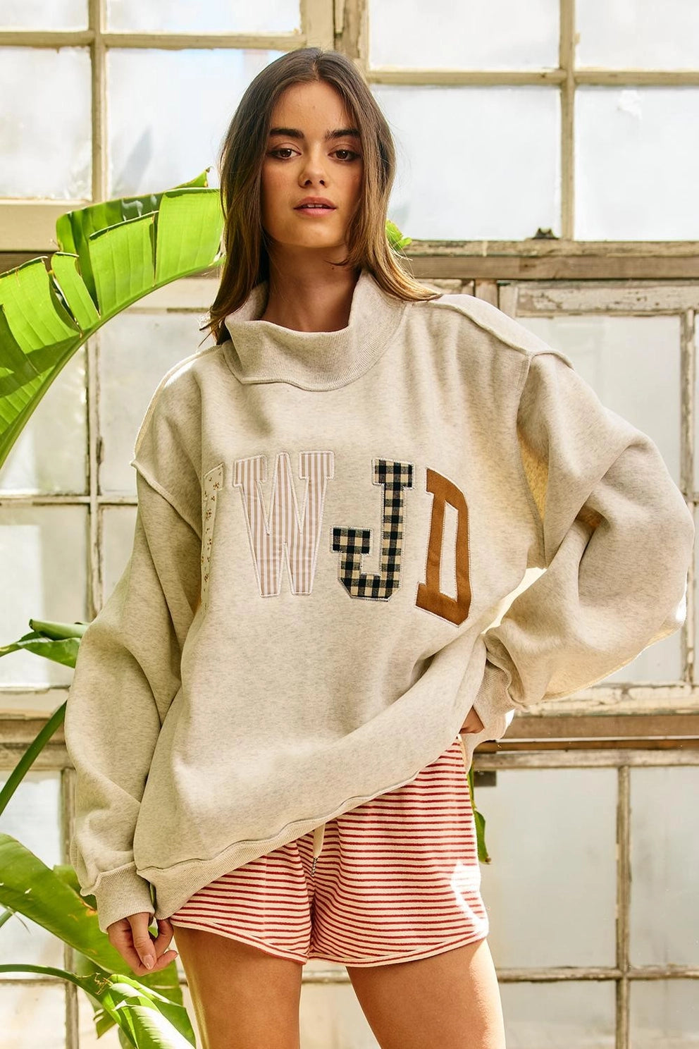 “WWJD” Fall Patchwork Sweater