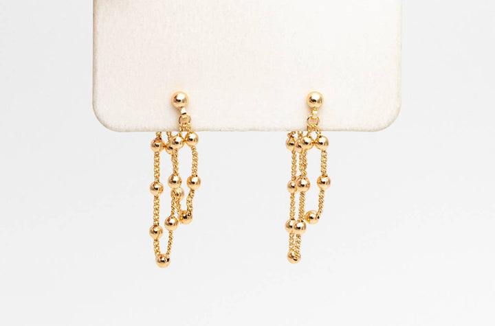 Eddie gold chain tassel earrings-hypoallergenic-non tarnish