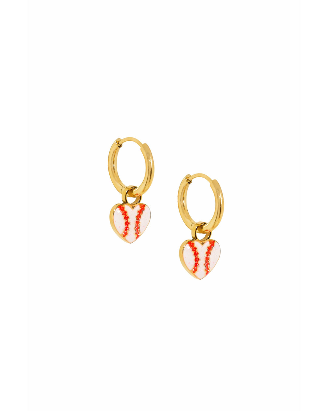 Huggie Charm Earrings - Baseball