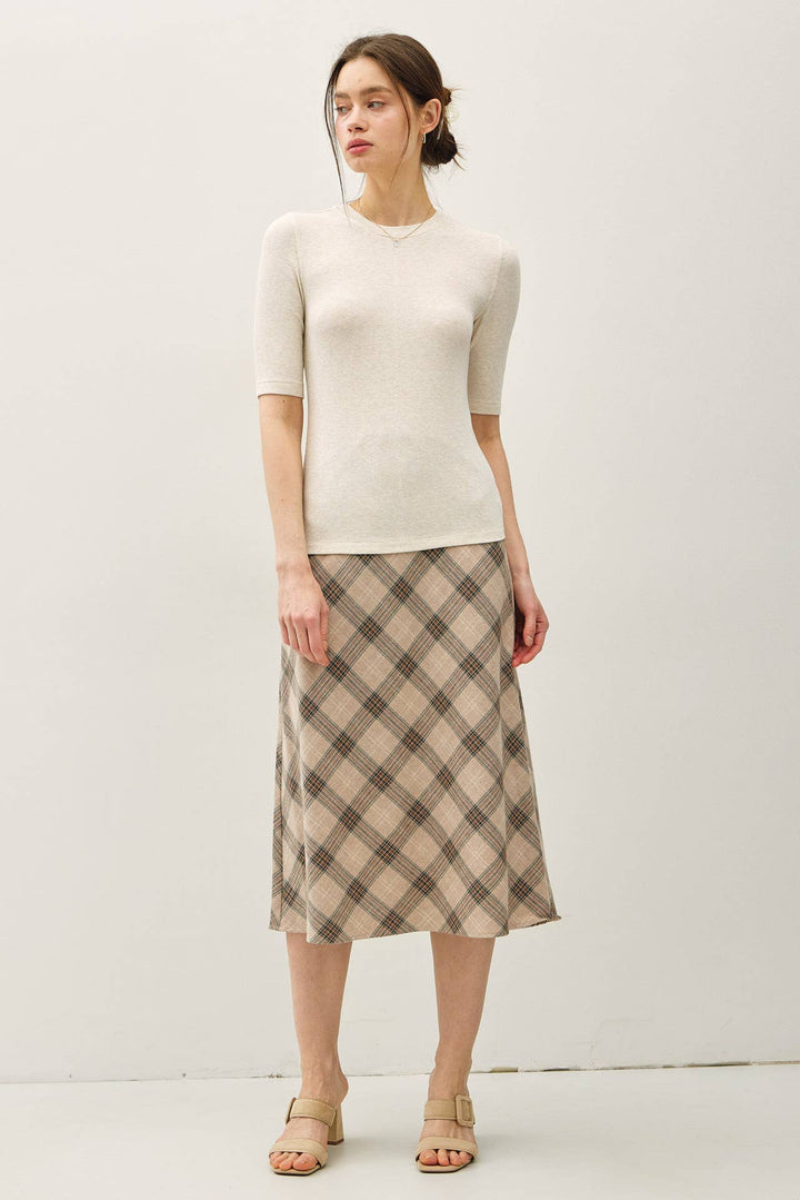 MODAL CLASSIC RIBBED CREWNECK SHORT SLEEVE TOP