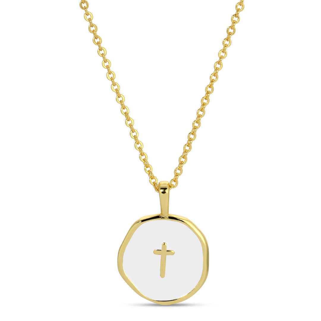 Minimal Cross Medallion Necklace
