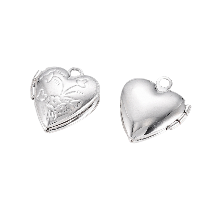 * Silver Vintage Heart Locket Charm