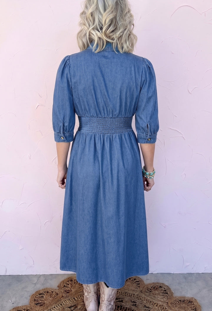 Blue Jean Zip Up Dress