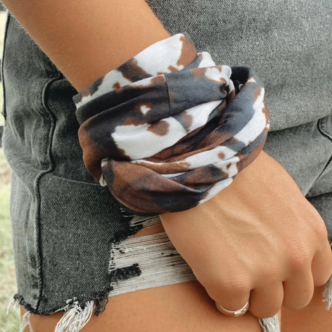 Brown Cowhide Headwrap