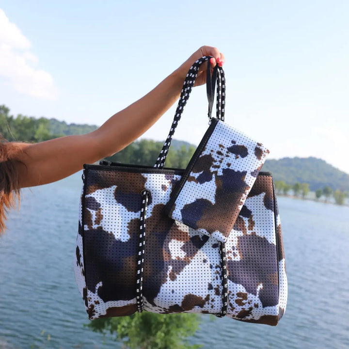 Brown Cowhide Large Tote Bag