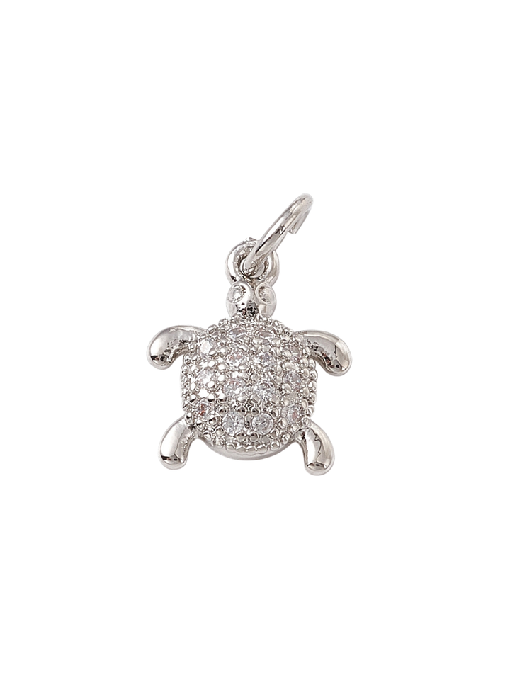 * Silver Crystal Sea Turtle Charm