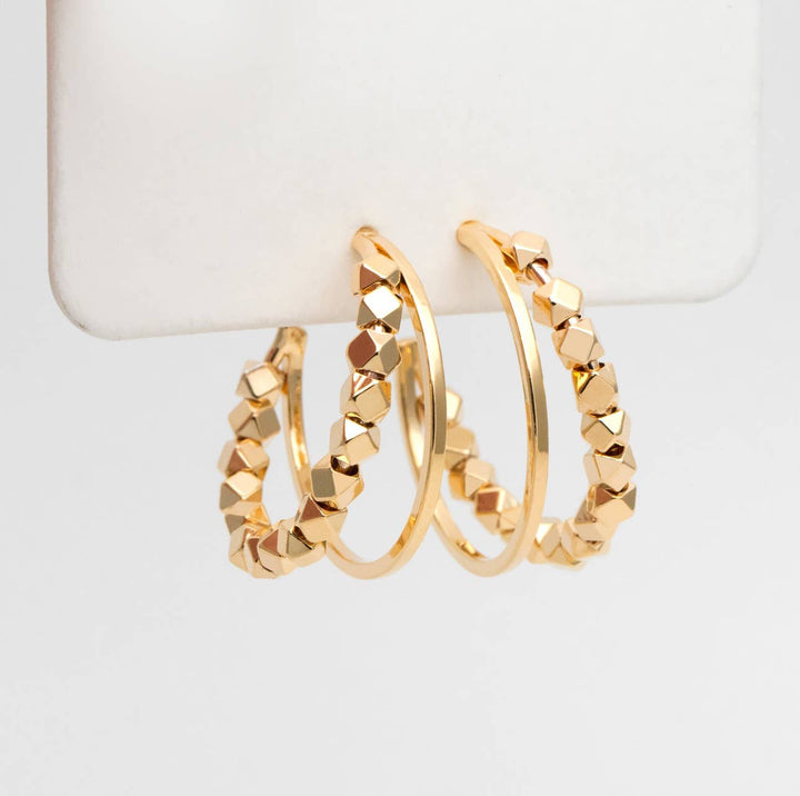 The Suri hoop studs 18k | hypoallergenic