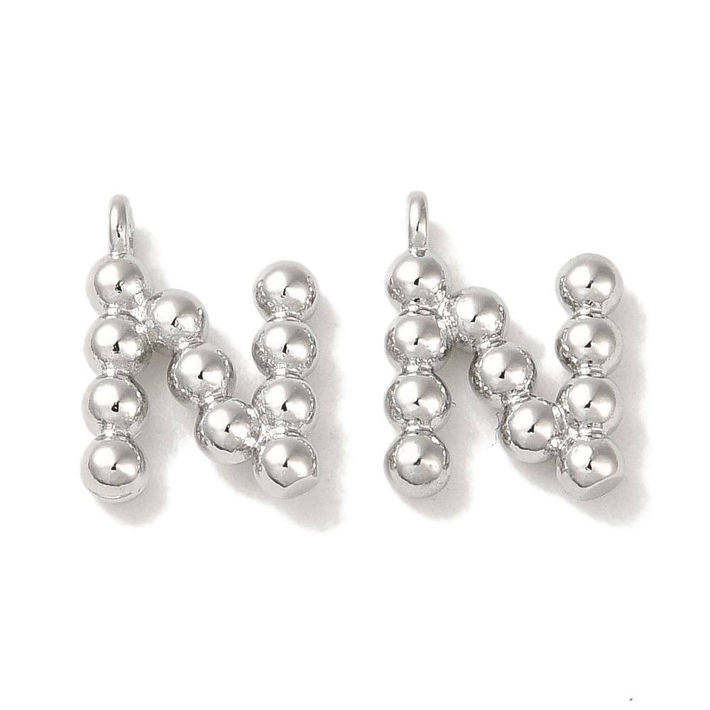 Silver Textured Mini Charm Letter