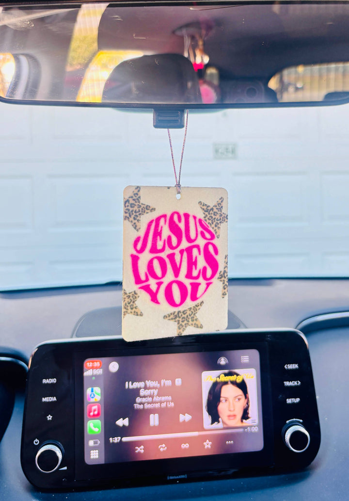 Jesus Loves You Felt Car Freshie