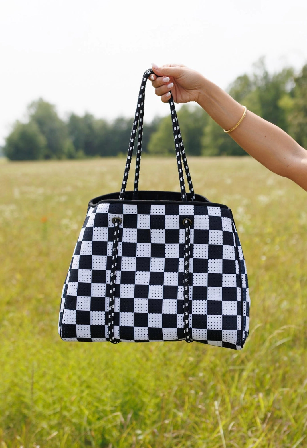 Checkered Large Tote Bag