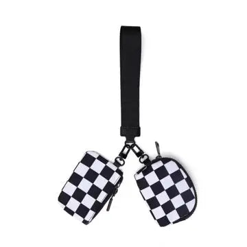 Checkerboard Dual Pouch Wristlet