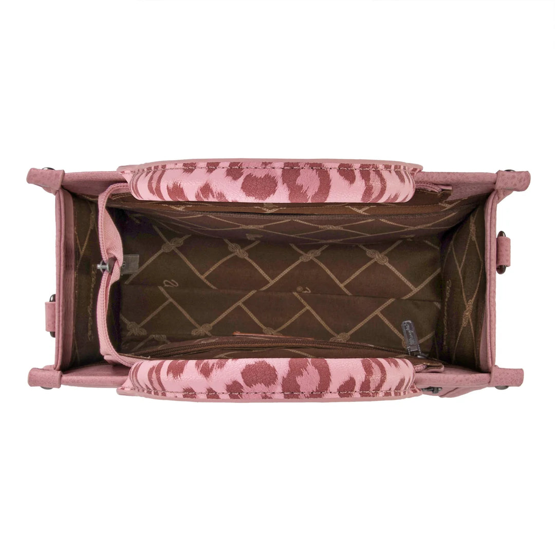 Wrangler Leopard Print Concealed Carry Tote/Crossbody - Pink