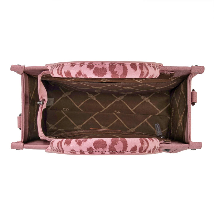 Wrangler Leopard Print Concealed Carry Tote/Crossbody - Pink