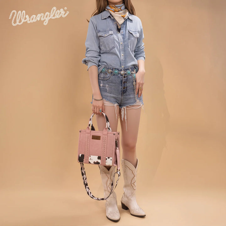 Wrangler Cow Print Concealed Carry Tote/Crossbod