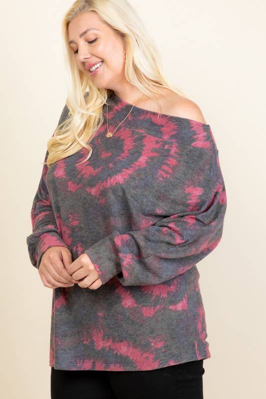 Plus Size Tie Dye Cashmere Tunic