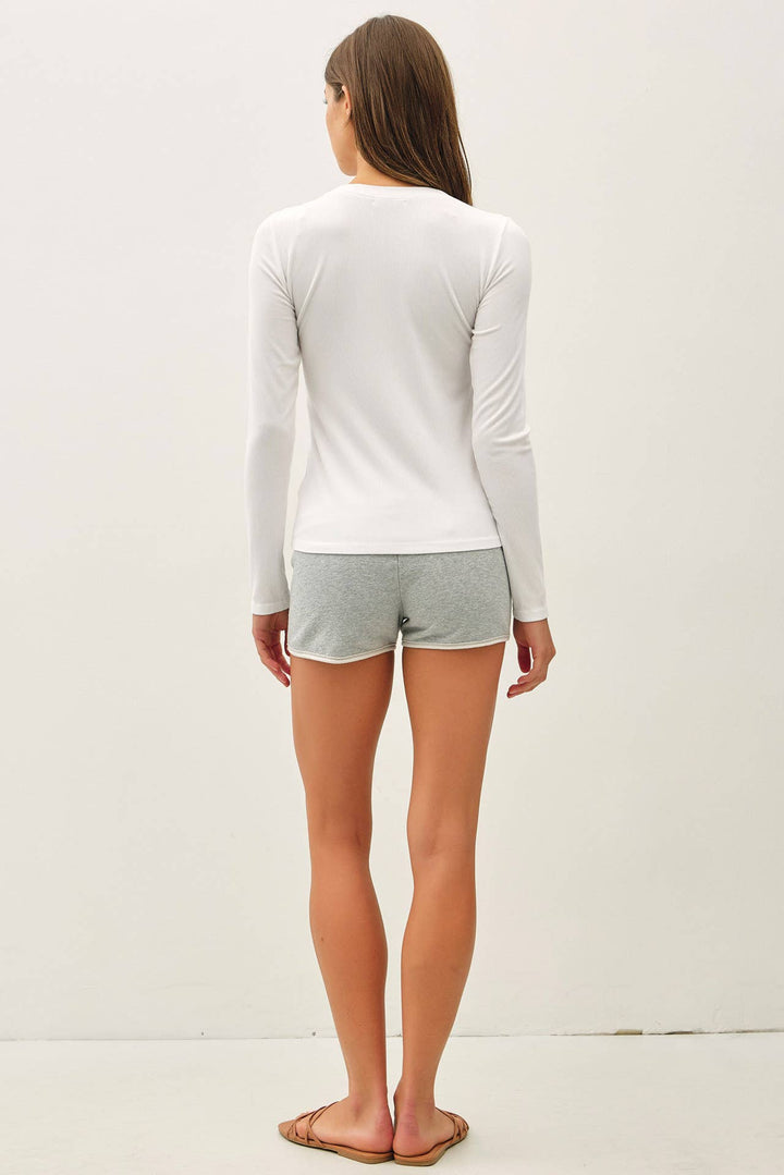 RIBBED CREWNECK LONGSLEEVE BASIC TOP