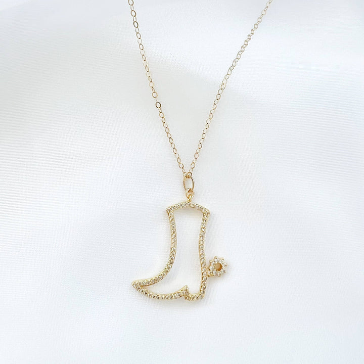 Nashville Cowboy Boot Bachelorette Necklace Gold Filled