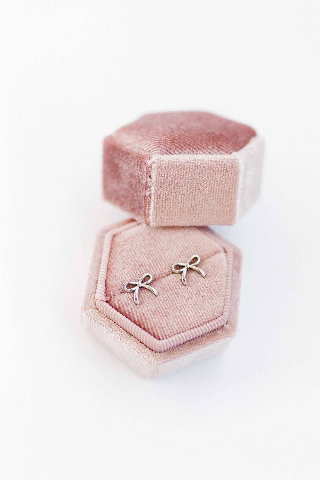 Screwback Stud Earrings - Sadie Bow Silver