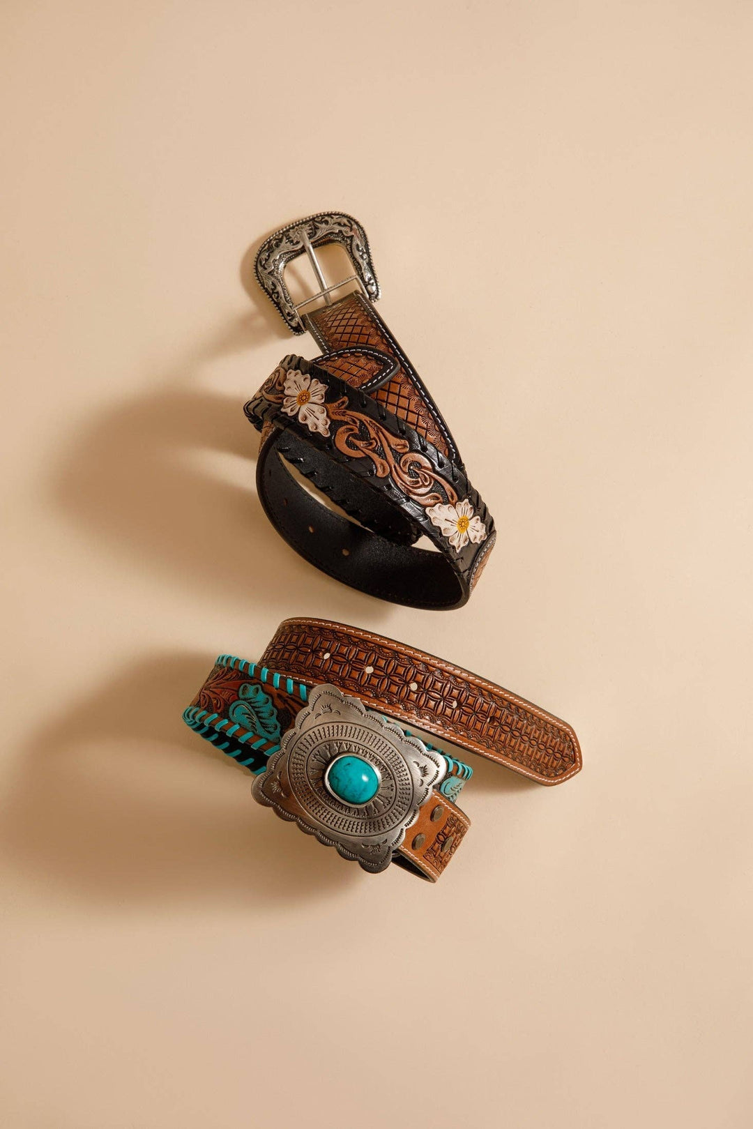 Tropical Forest Hand-Tooled Leather Women&