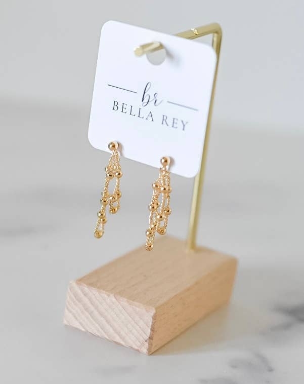 Eddie gold chain tassel earrings-hypoallergenic-non tarnish