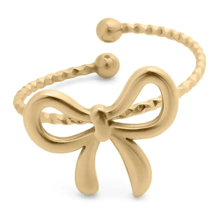 18k Stainless Steel Gold Bow Ring