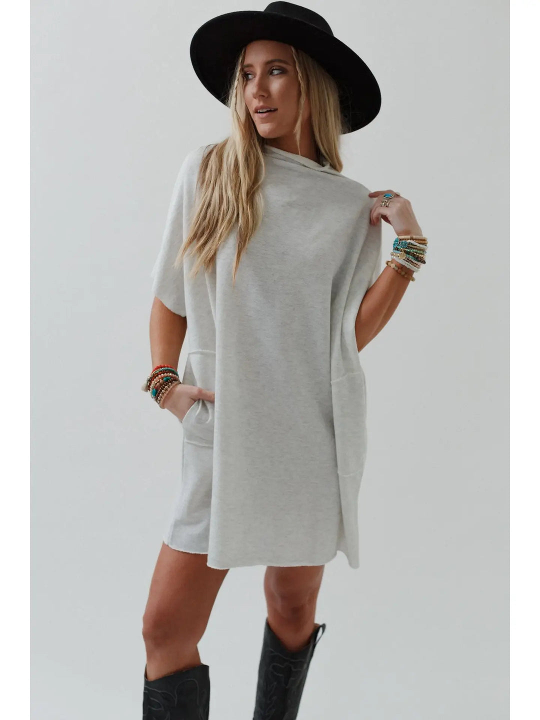Laid Back Luxe Dress- Light Heather Gray