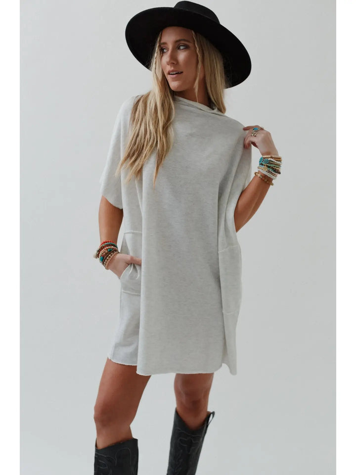 Laid Back Luxe Dress- Light Heather Gray