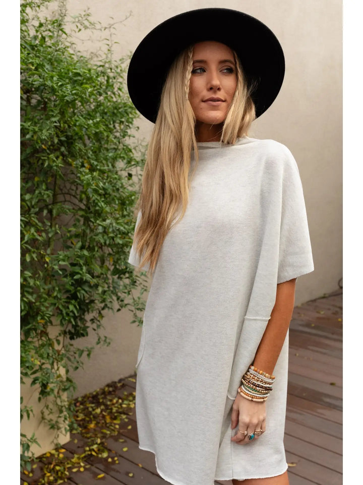 Laid Back Luxe Dress- Light Heather Gray