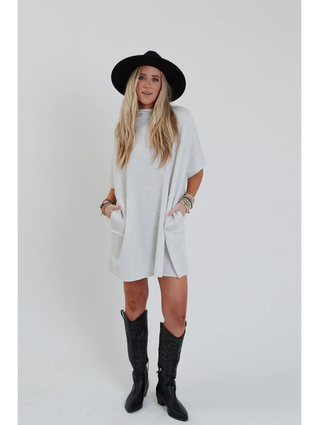 Laid Back Luxe Dress- Light Heather Gray