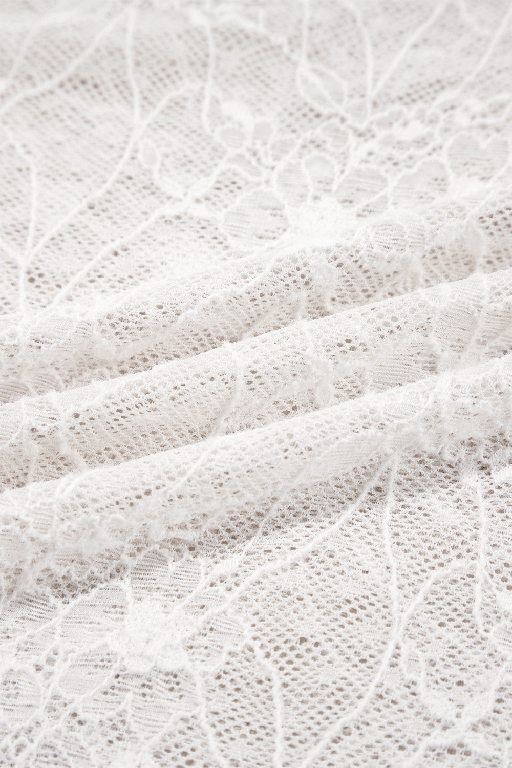 Ivory Lace Long Sleeve Mesh Top