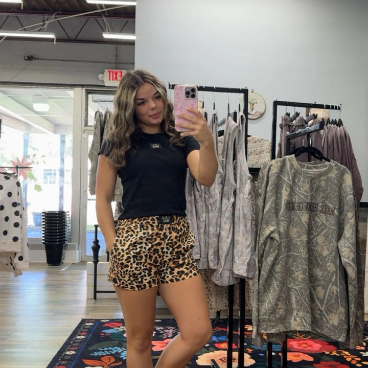 Lulu Mac: Leopard Print Shorts