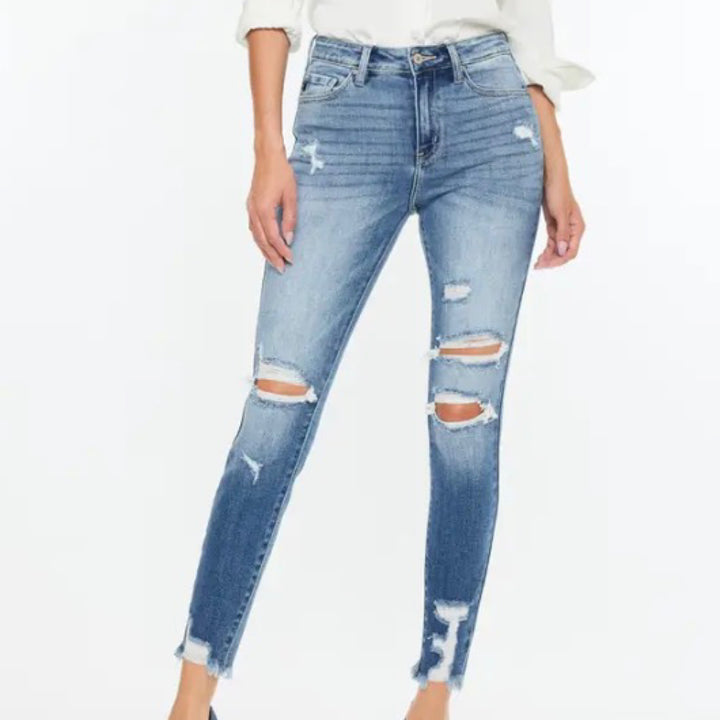 Kancan - High Rise Fray Hem Ankle