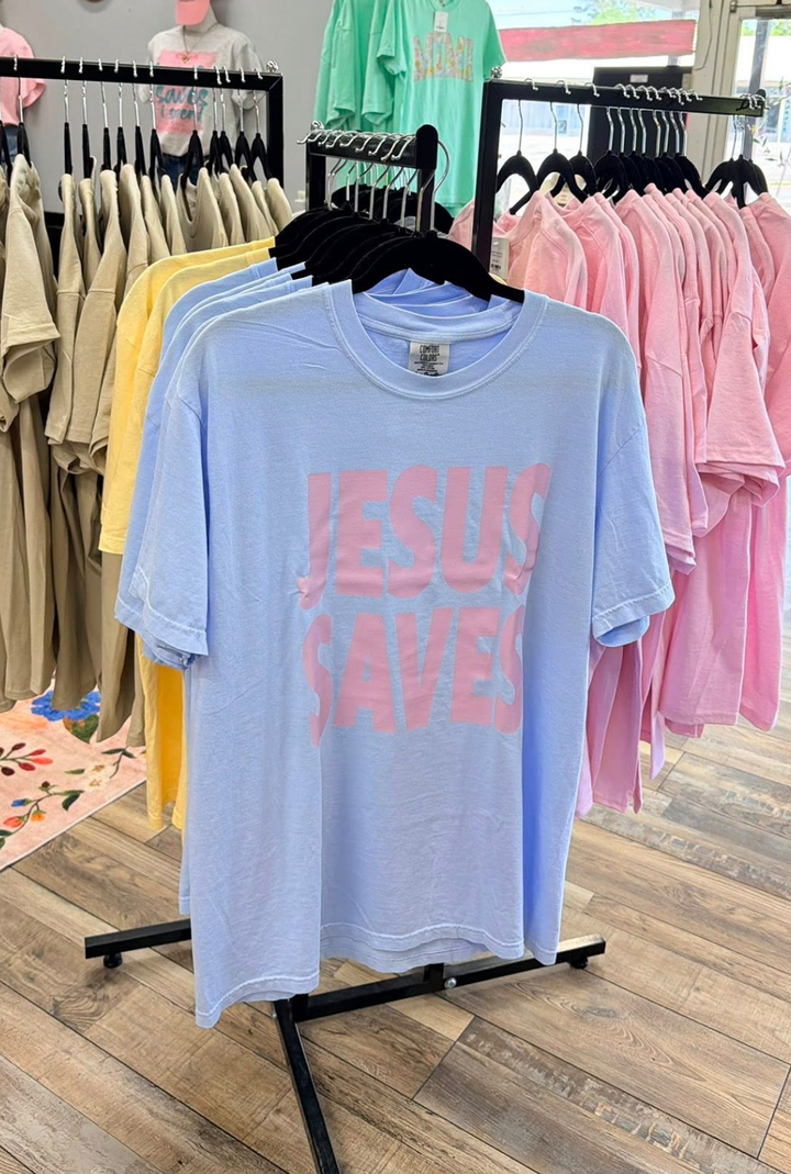 Jesus Saves Blue\Pink T-shirt