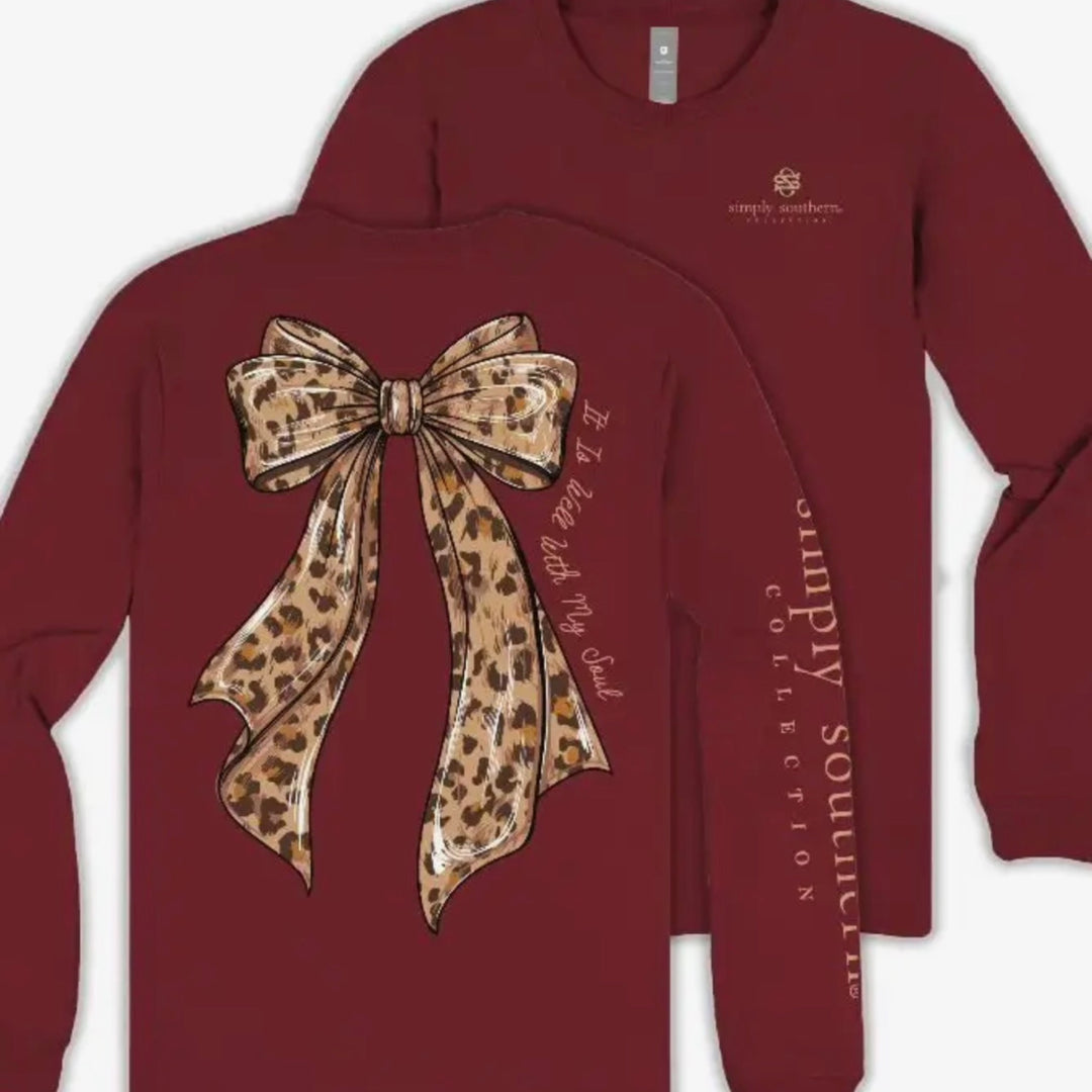 Leopard Print Bow Long Sleeve