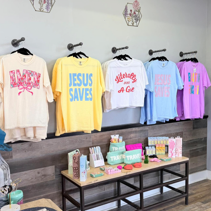 Jesus Saves Blue\Pink T-shirt