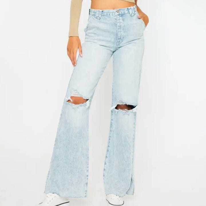 Kancan - Light Wash High Rise Flare Jeans