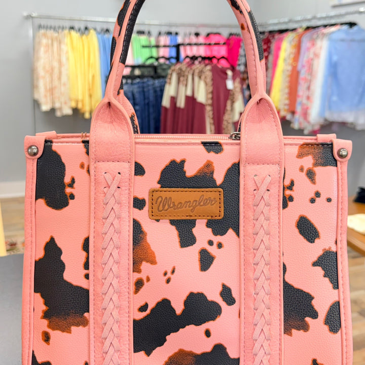 Wrangler Cow Print Tote Bag - Pink