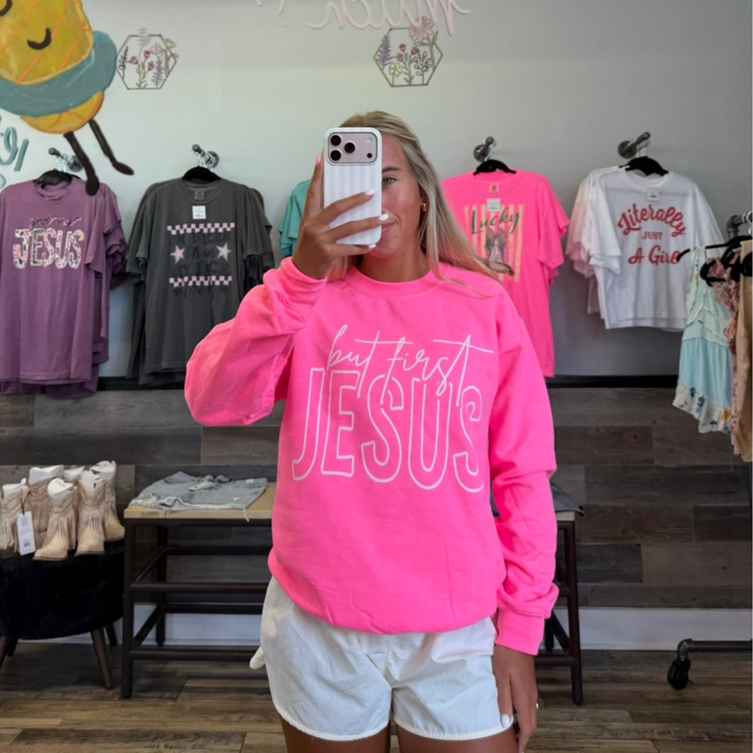 "But First Jesus" Crewneck