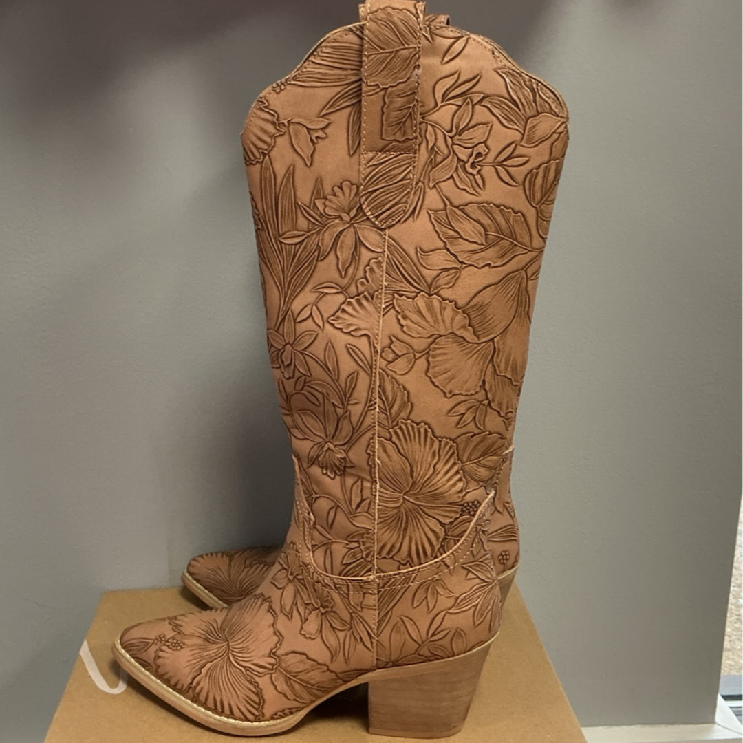 flora tan boots