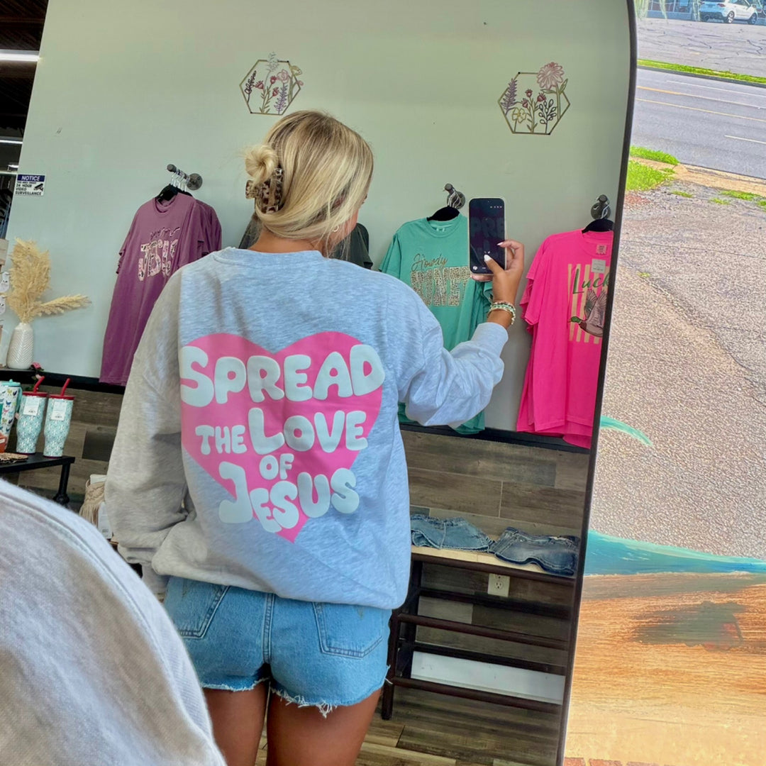 Spread the love of Jesus Crewneck - Grey