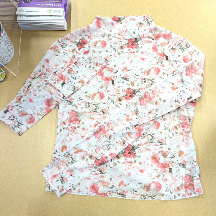 Liam &amp; Co. - White Floral Mesh Top