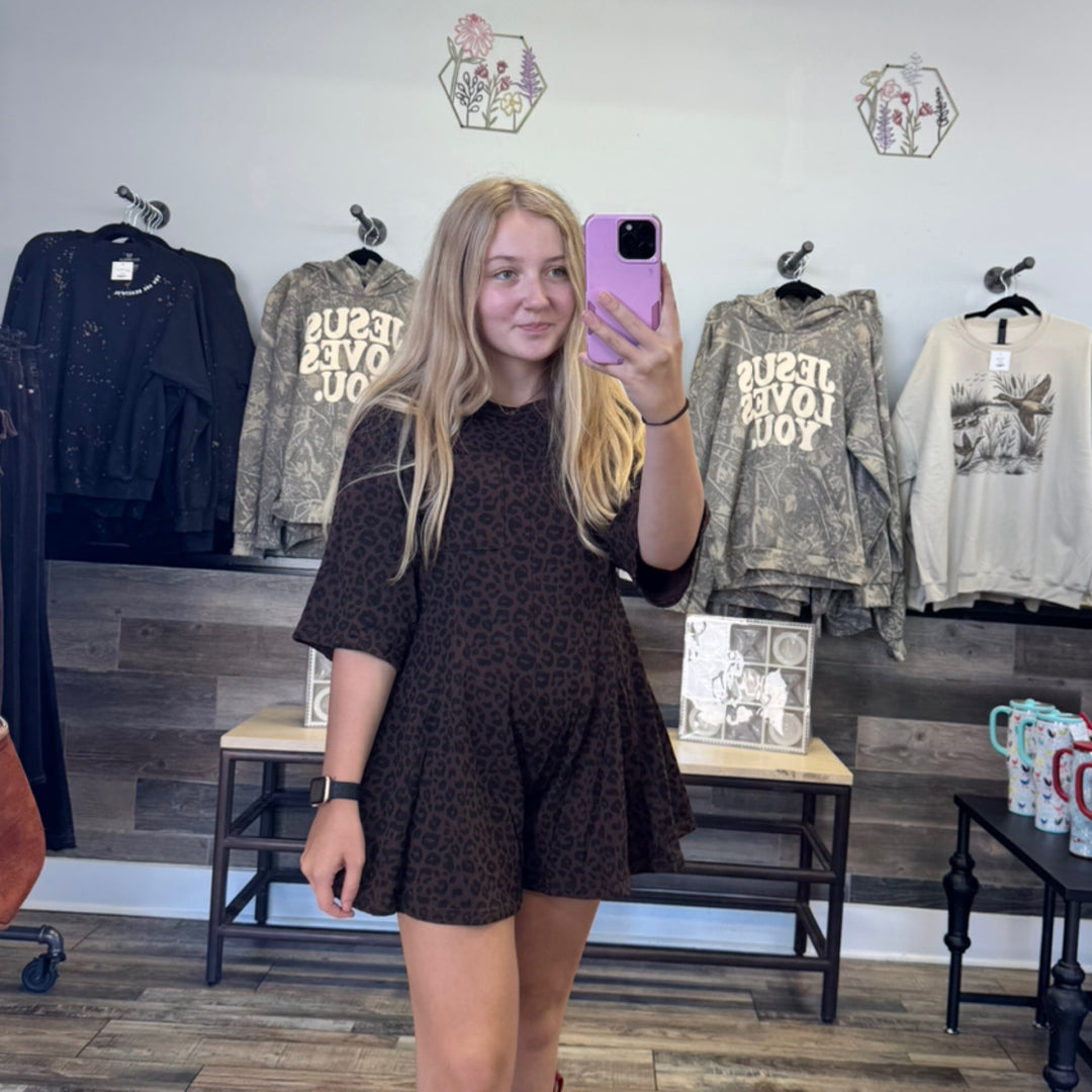Cheetah Print Romper