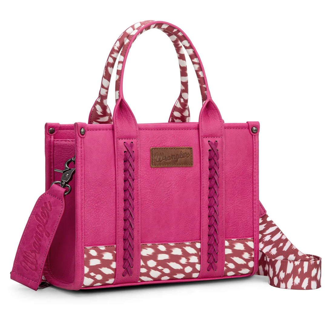 Wrangler Deer Print Concealed Carry Tote/Crossbody-Pink